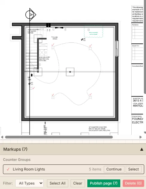 A drawing set, versioned and ready to mark up